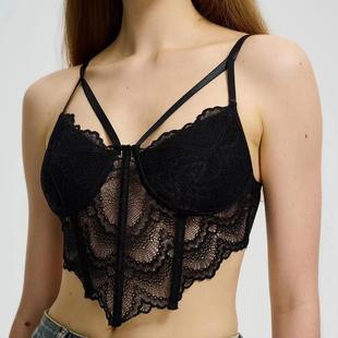Lace women fit backless vest ladies camisole fishbone sexy