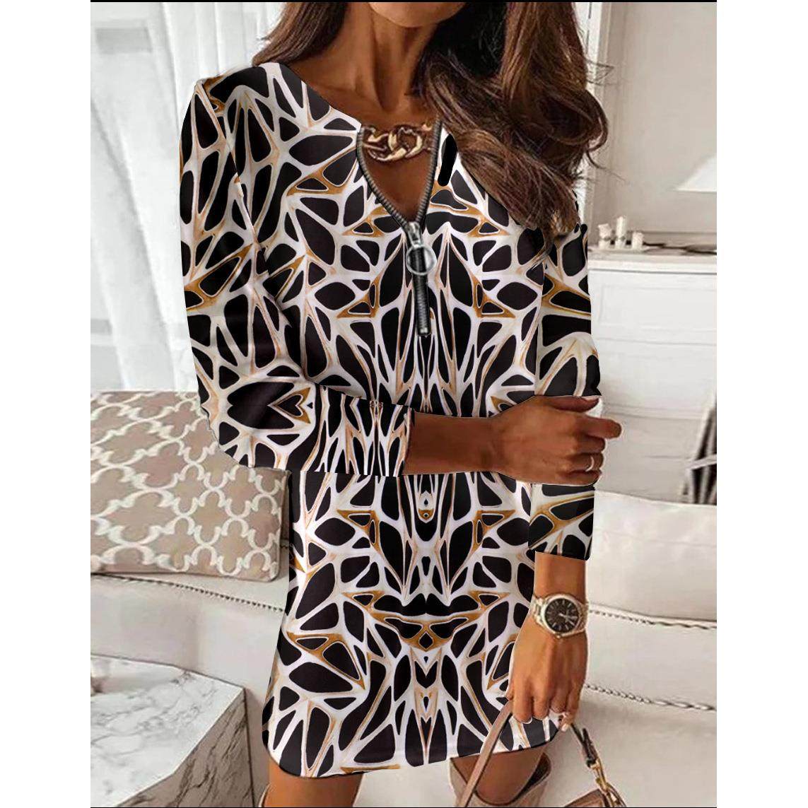 long V-neck hip-wrapped dress sleeve Womens tight