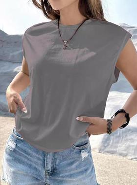 Women's Vest Halter Neck Top Keyhole Sleeveless Shirt Loose