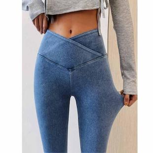 street waist slim jeans trousers women lift elastic womens