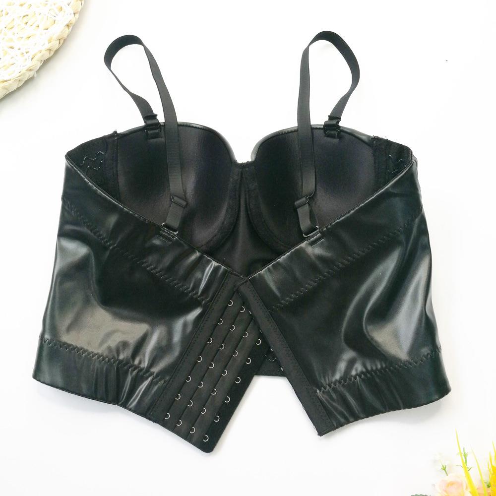 Hot girl leather tube top imitation sheepskin camisole