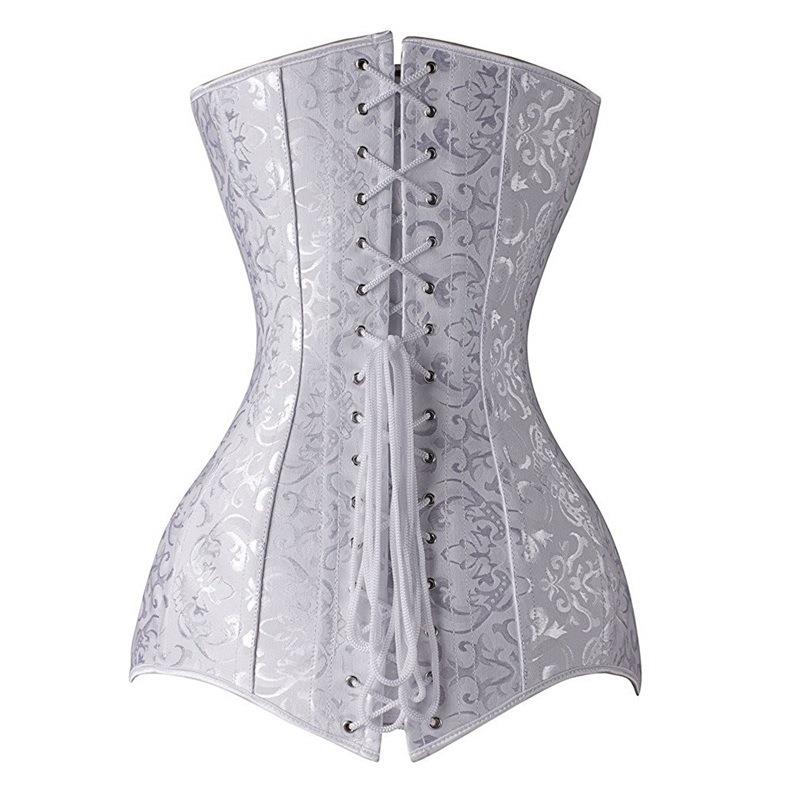charmian black corset for women sexy steel boned long torso