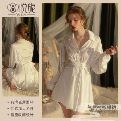 pajamas private long loose thin satin silk ice women
