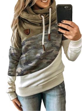 stitching casual fashion color fleece sweatshirt contrast