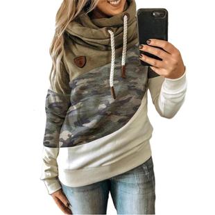 stitching casual fashion color fleece sweatshirt contrast