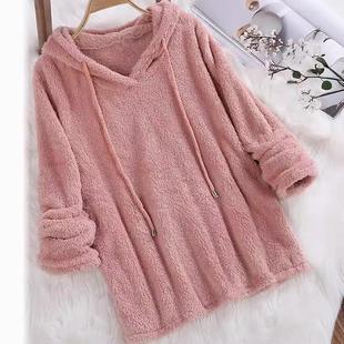 double fleece faced hooded sleeved pajamas long sweater