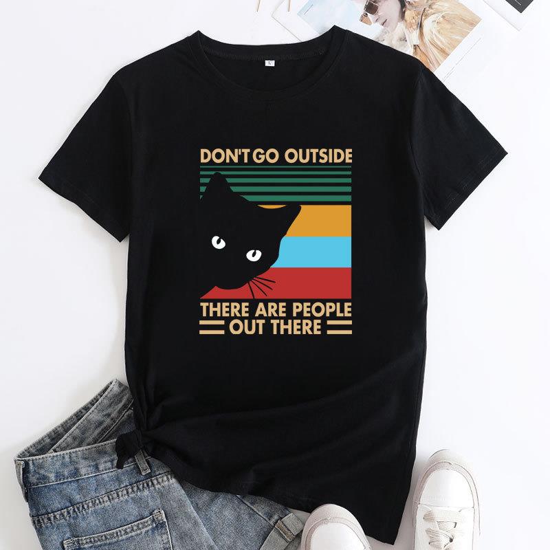 Summer clothes cat short-sleeved T-shirt women's clothing