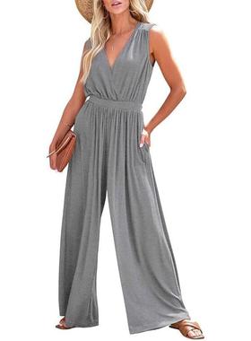 sleeveless fashion loungewear playsuits women summer wide