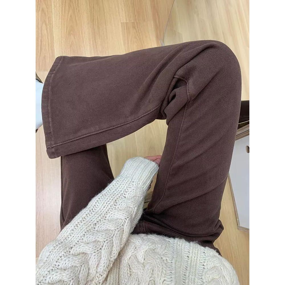 牛仔裤女秋季2025新款梨形身材显瘦裤子胖妹妹大码高腰阔腿裤