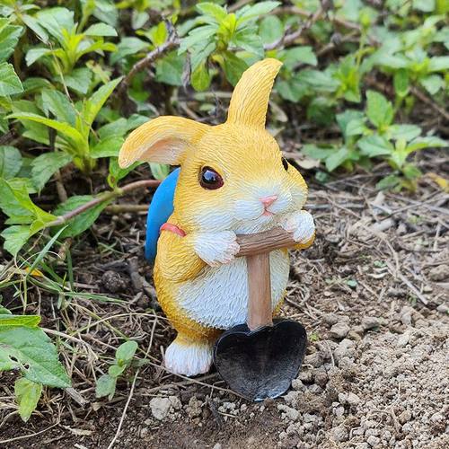 可爱生肖兔田园兔子摆件花园户外庭院盆景装饰品手办公仔吉祥礼物