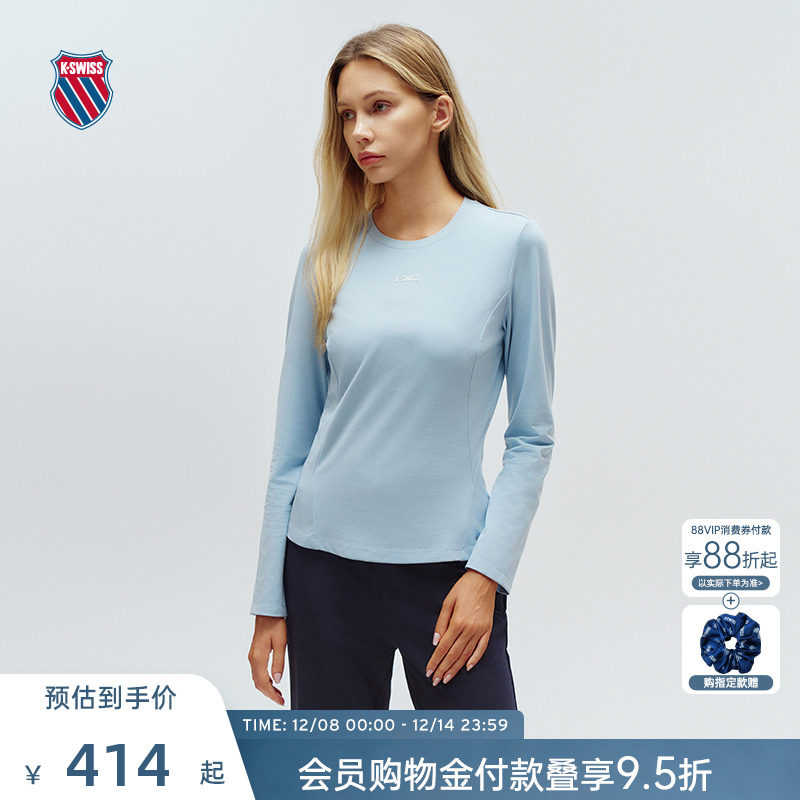 KSWISS盖世威T恤女休闲圆领长袖