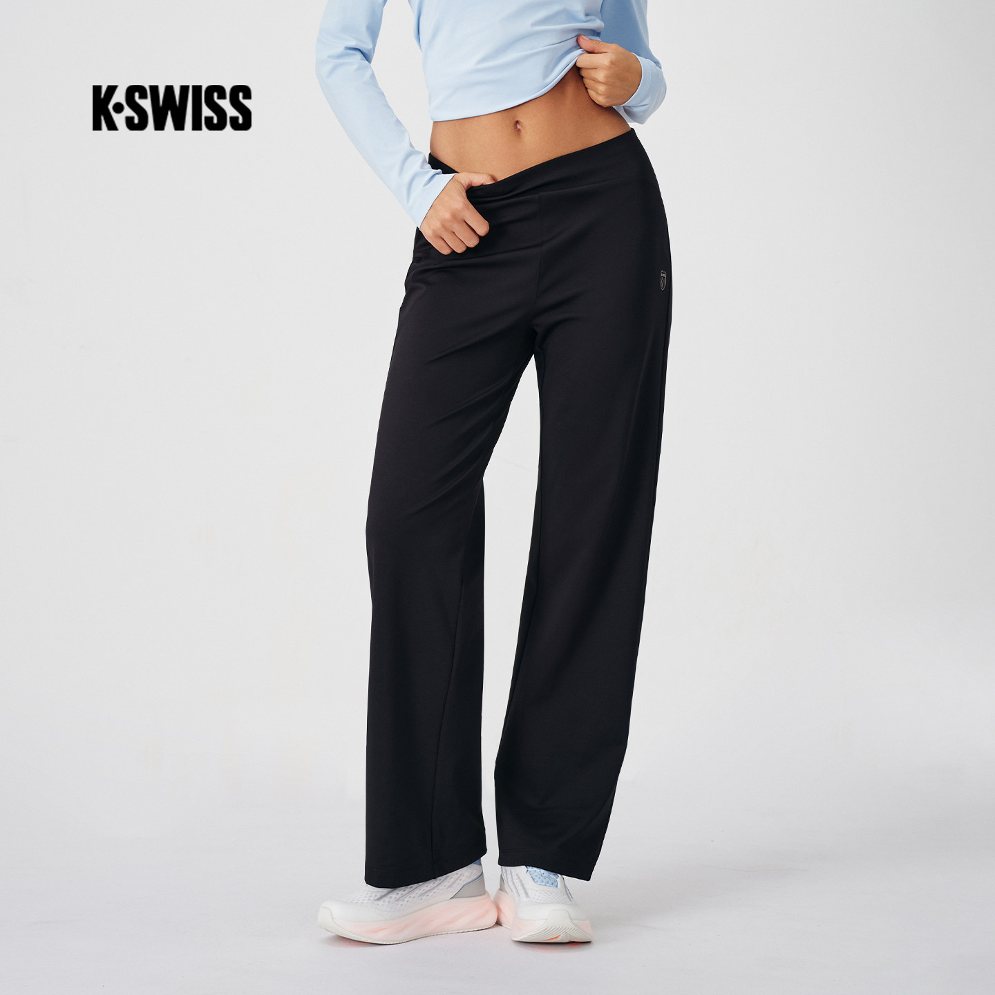 KSWISS盖世威运动裤女 26秋季新款 舒适透气百搭针织长裤1914359