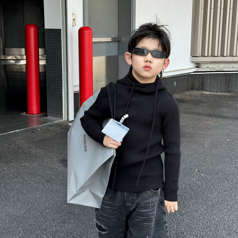 男童连帽毛衣内搭儿童百搭针织衫