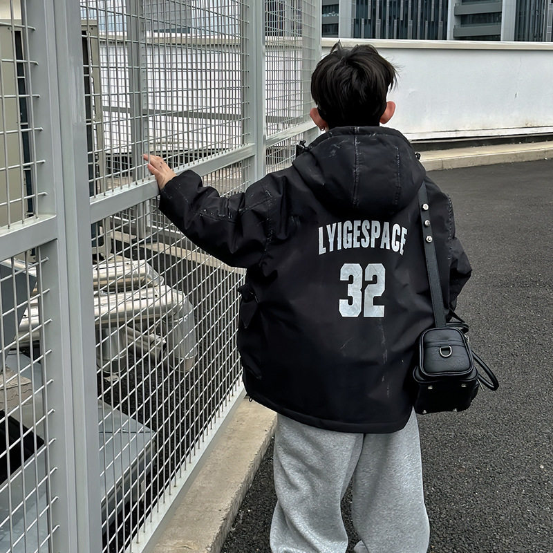 男童中长款棉衣冬季儿童夹棉加厚棉服男孩三防冲锋衣保暖外套冬装