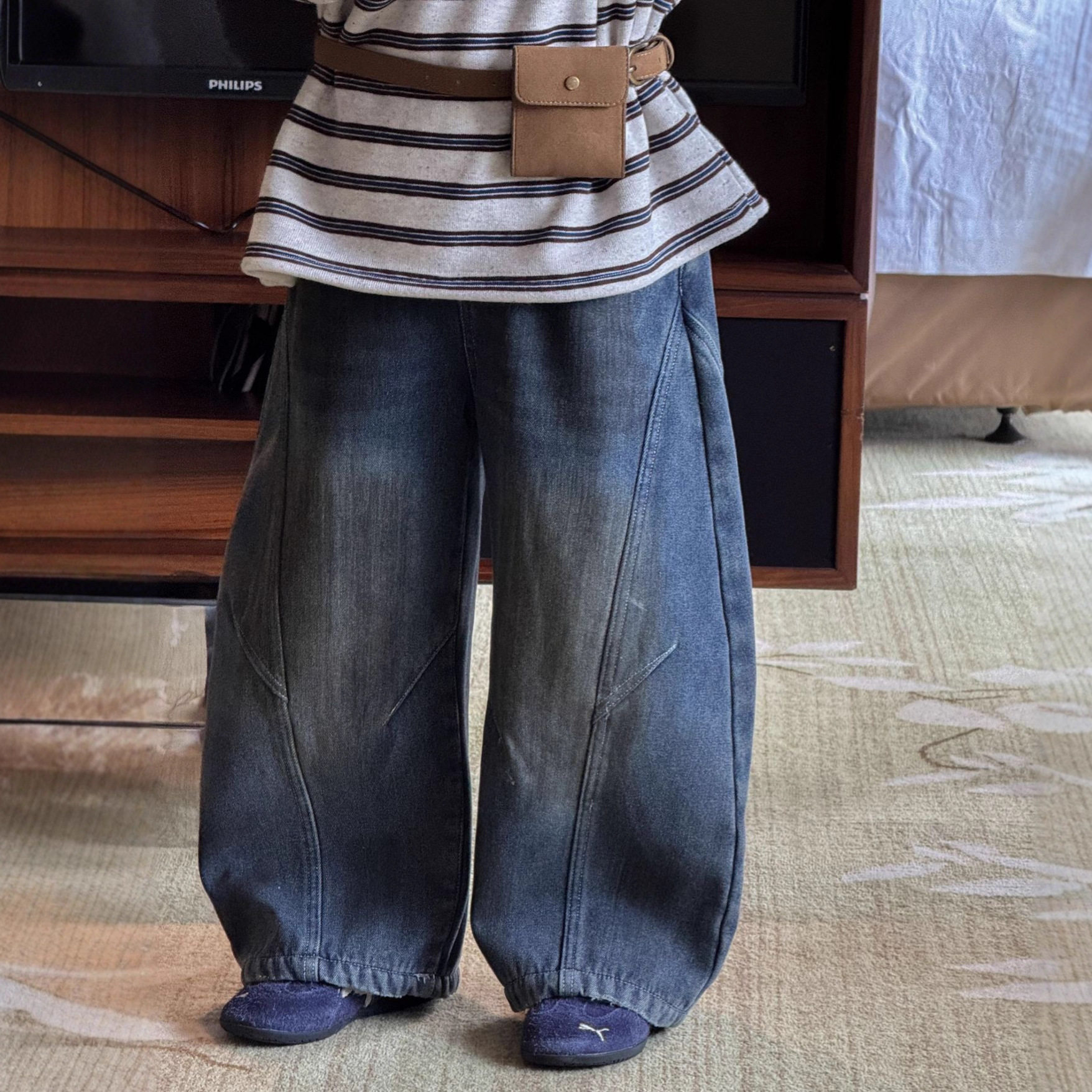 25秋冬新品韩国童装中小童男童加厚加绒复古做旧蓝色牛仔裤,童装/婴儿装/亲子装,裤子,淘宝优惠券,粉丝福利购,淘宝优惠卷