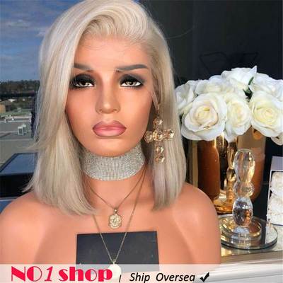 Blonde girl hair wig big wave front lace wig closure蕾丝假发