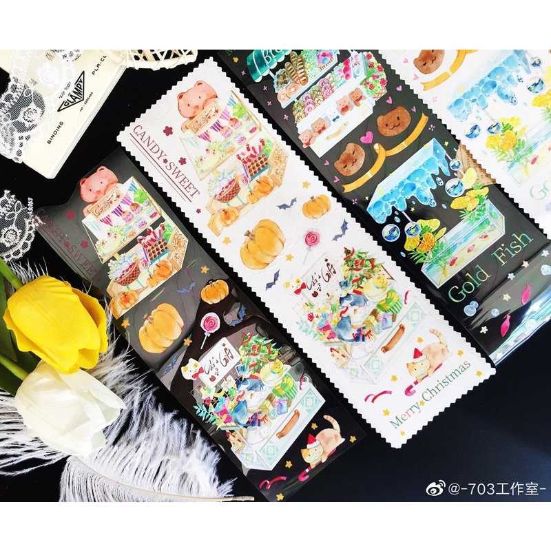 手帐胶带分装703工作室DIY贴纸