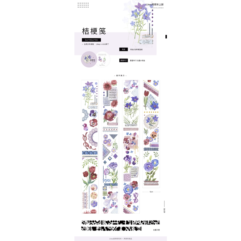 手帐胶带分装Likey贴纸咕卡pet