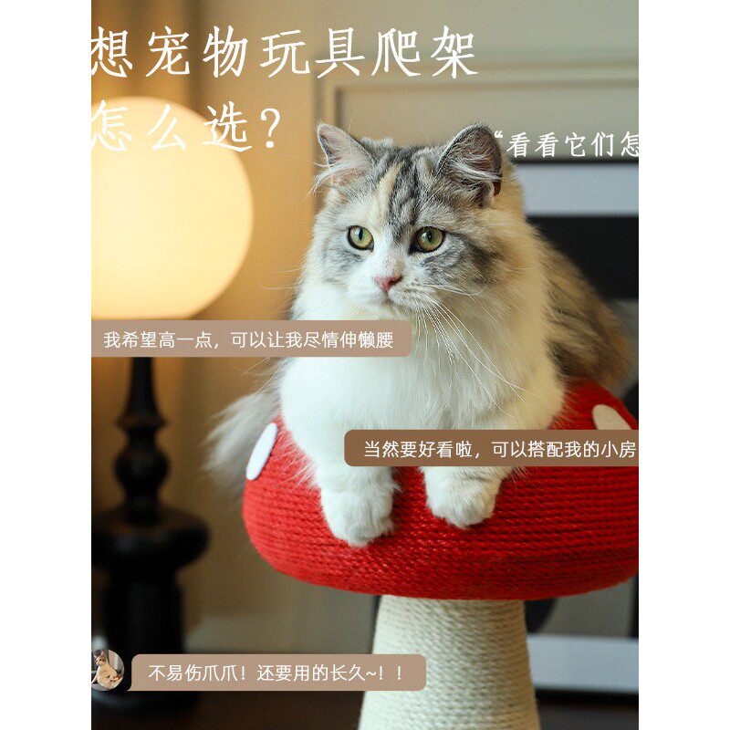 剑麻红伞伞蘑菇猫抓板柱