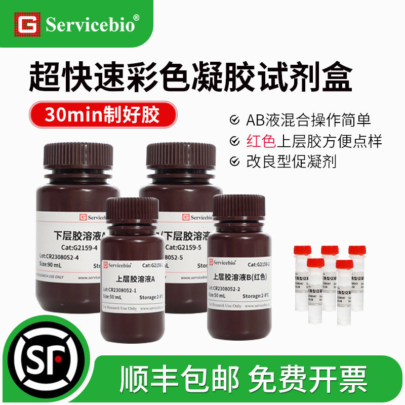 赛维尔 超快速彩色凝胶配制试剂盒 PAGE制胶 AB液混合 红色上层胶