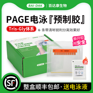 PAGE电泳WB聚丙烯酰胺凝胶 Gly蛋白预制胶 塑料胶板 Tris 百达康