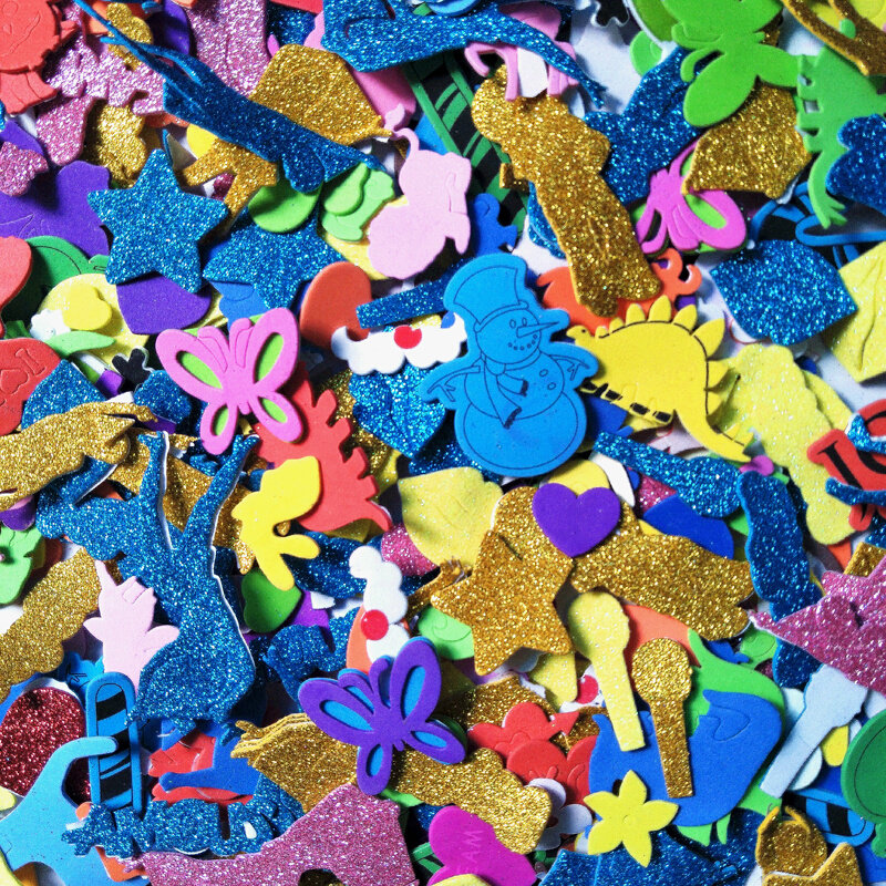 大装幼儿园儿童粘贴制作 EVA海绵贴纸各种花朵动物