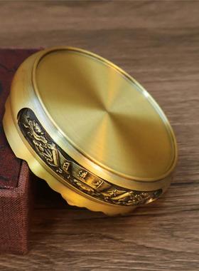 黄铜招财进宝雕花圆形底座