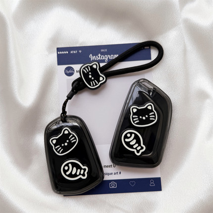 适用凯迪拉克xt5钥匙套xts车xt4包atsl壳xt6扣srx女ct4卡通ct6男