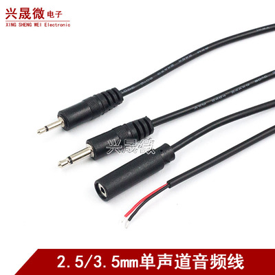 单头线两节2芯音频线