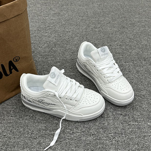 跑步鞋 白浅灰厚底增高学生休闲板鞋 复古经典 美式 女ins潮2026新款