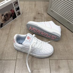 港风小众百搭复古小白鞋女ins潮2025春季新款休闲运动厚底板鞋子