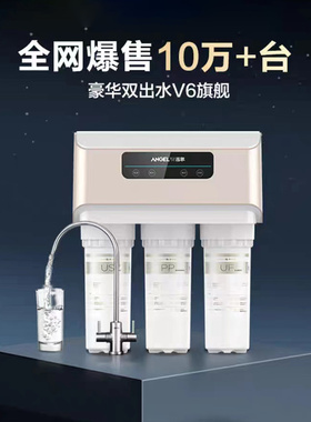 安吉尔V6双出水净水器直饮反渗透过滤器厨下式净水机J2605-ROB60