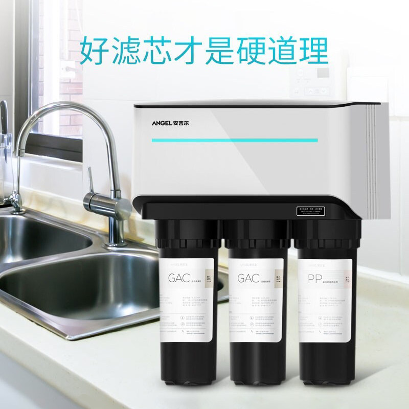 安吉尔净水器家用直饮厨下纯水机双水机过滤器净水机J1205-ROB8b