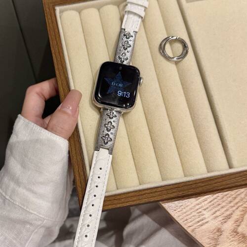 繁星之约表带鳄鱼纹皮质适用于苹果Apple watch12/11/10/9手表带