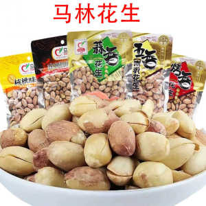 马林花生蒜香花生烤香五香南乳花生花生休闲零食小吃下酒菜