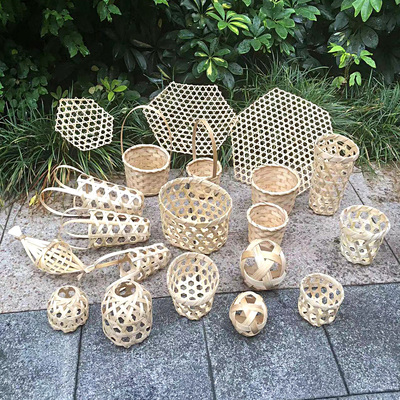 迷你家用手工装饰竹编小物品
