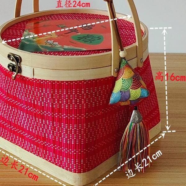 竹编手提篮春节礼品包装篮食品
