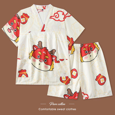 汗蒸服龙年新款舒适纯棉亲子情侣