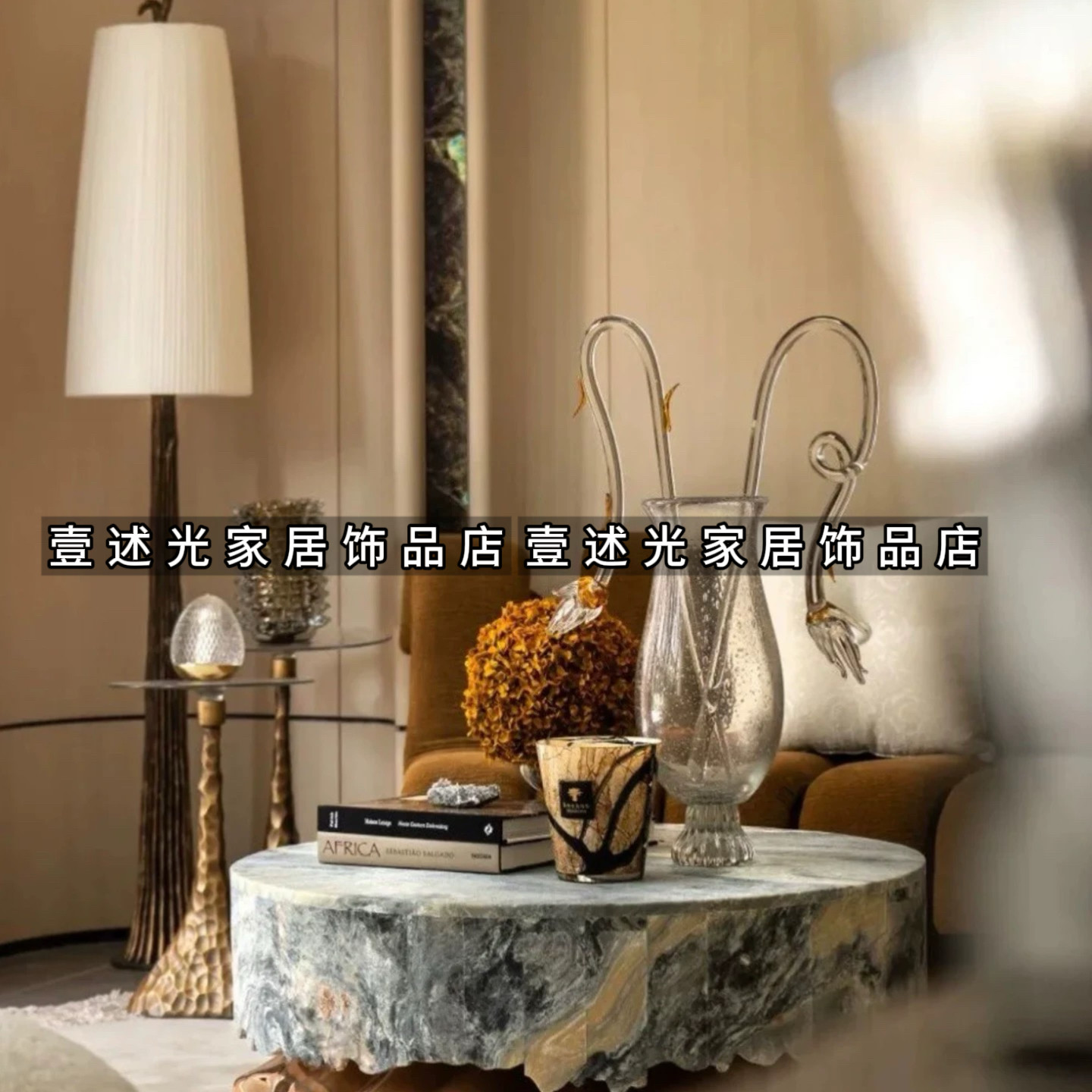 中古风老钱风样板间客厅茶几上的装饰摆件花艺花瓶铁矿石软装组合,家居饰品,家饰软装搭配套装,淘宝优惠券,粉丝福利购,淘宝优惠卷