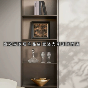 现代简约样板房家居边柜开放格装饰品酒具果盘装饰画组合搭配摆件