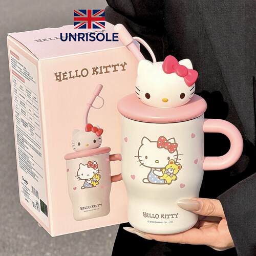 英国UNRISOLEhellokitty保温杯女生高颜值吸管水杯2026新款可爱水