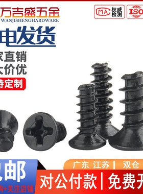 KB黑色十字沉头平尾自攻螺丝螺钉M1 M1.2 M1.4 M1.5 M1.6 M1.7厘