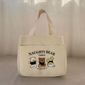 高颜值手提包宝妈外出简约小巧立体拎包通勤防水加厚上班便当饭袋