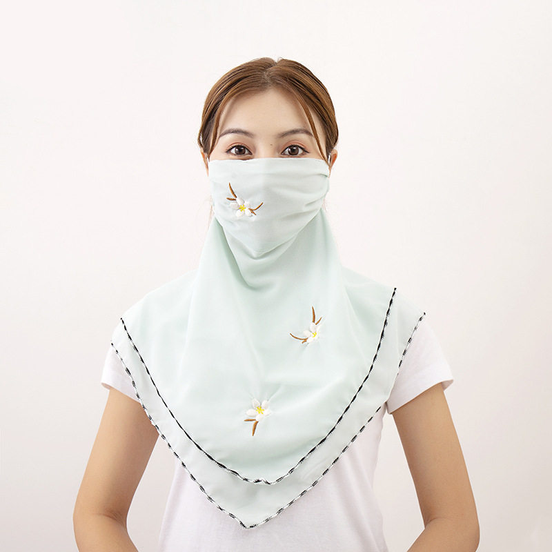 夏季刺绣防晒口罩女韩版面纱百搭多功能时尚护颈丝巾巾防尘面罩,居家日用,口罩护耳/防勒带,淘宝优惠券,粉丝福利购,淘宝优惠卷