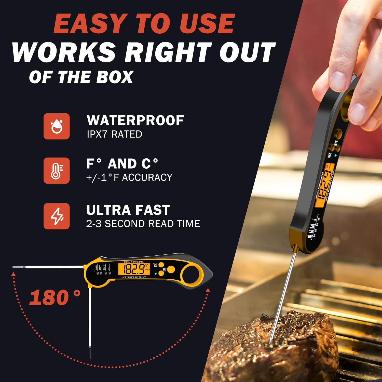 家用商用食品温度计双探针熬糖油温计厨房烘焙高精度烤箱温度计