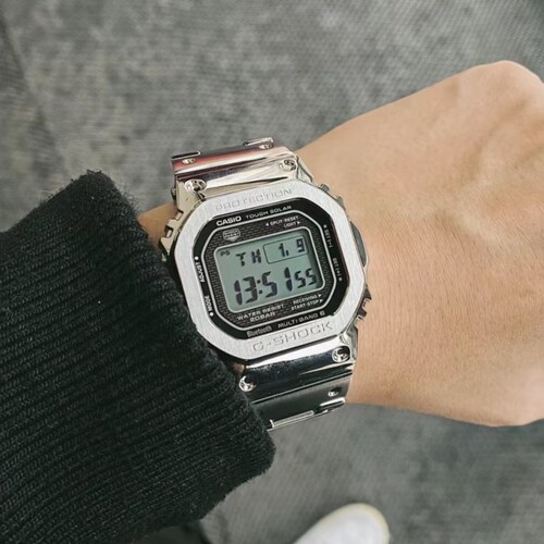 CASIO 卡西欧小银块 gmwb5000钢带金砖蓝牙太阳能电波防水男手表