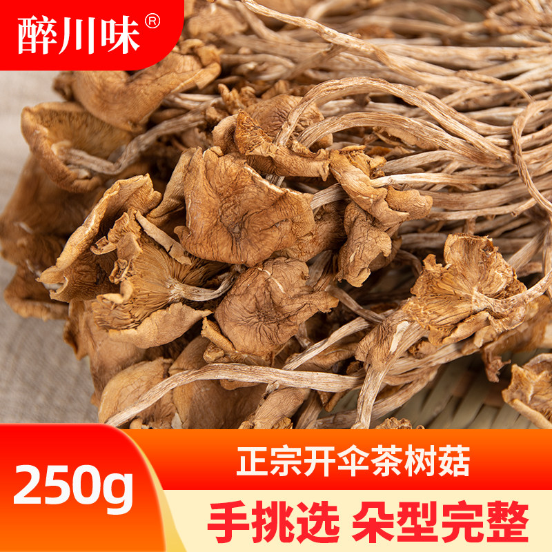 新鲜茶树菇干货250g四川特产无硫薰煲汤优质开伞商用优质干茶树菇