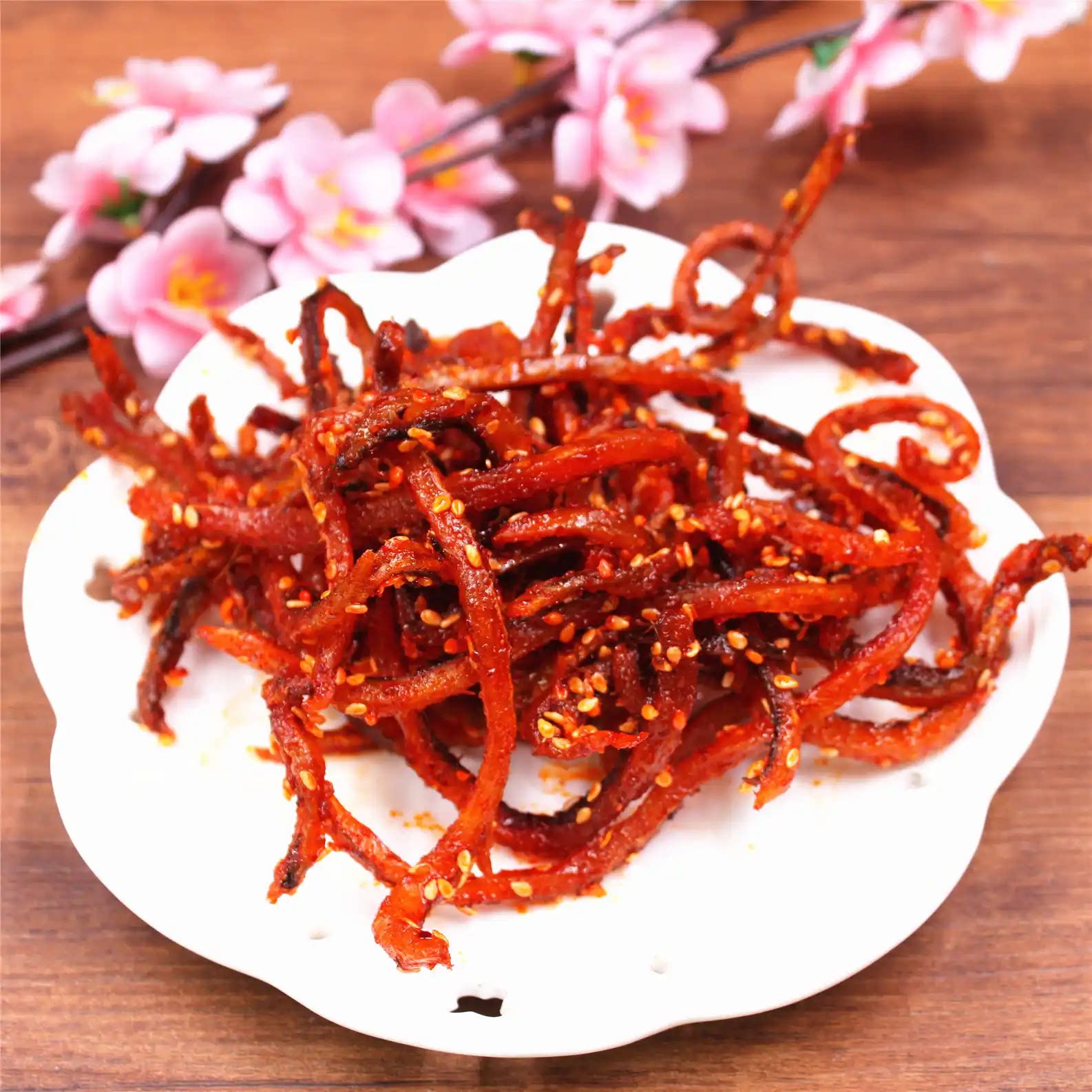 鳗鱼汁香辣蜜汁芝麻鳗鱼丝青岛发货即食鱼零食休闲健康海鲜干货2