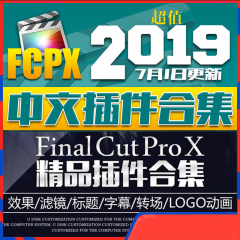 fcpx插件合集中文调色字幕磨皮故障视频转场logo动画预设动态分屏