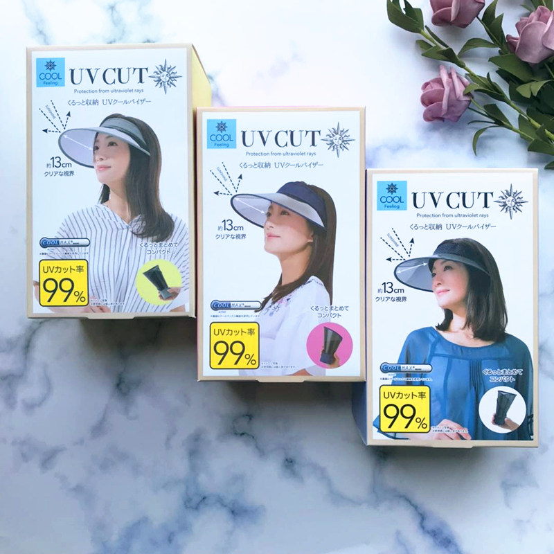 现货日本本土防紫外线UV CUT/UV HAT 99%可折叠遮阳/防晒/露头帽